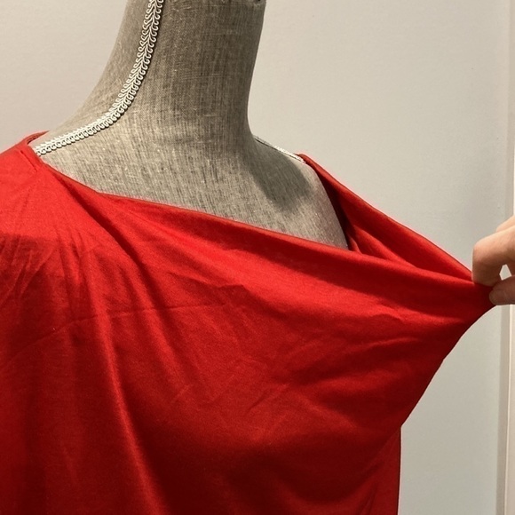 H&M Red Draped Cowl Neck Sleeveless Modal Top Large - Picture 7 of 8